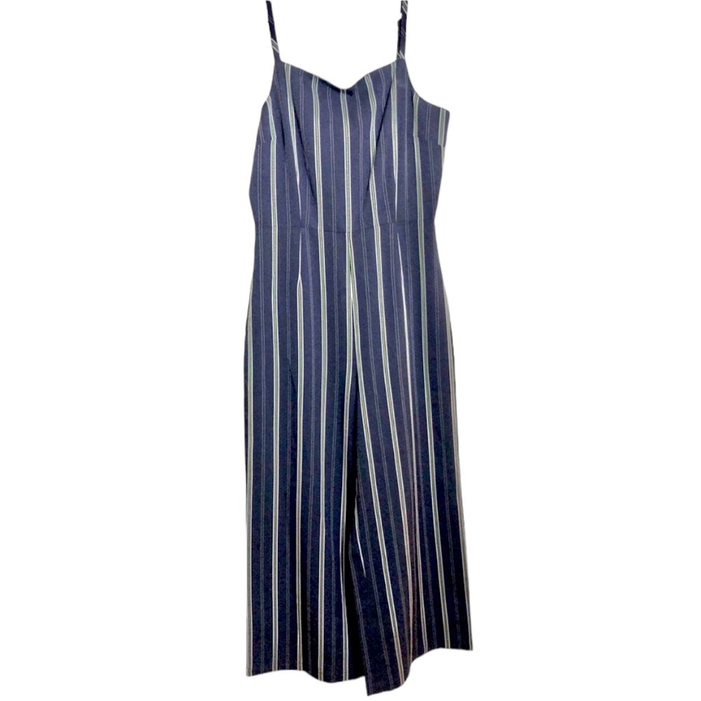 CUPCAKES & CASHMERE Dark navy with white and lime green stripe Jumpsuit